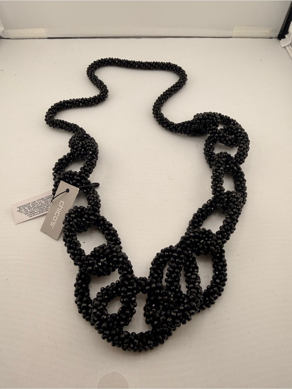 CHICO'S BLACK  Beaded NECKLACE NWTS